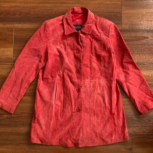 Vintage 1990’s (R)relativity red leather coat -L